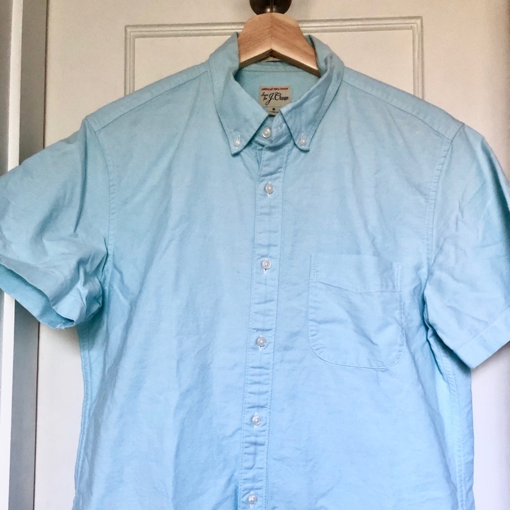 J Crew Mens Short Sleeve Oxford, Size M Slim